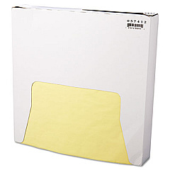 Bagcraft Grease-Resistant Paper Wraps and Liners, 12" x 12", Yellow, 1,000/Box, 5 Boxes/Carton (057412)