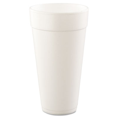 Dart Foam Drink Cups, 24 oz, White, 500/Carton (24J24)