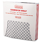 Bagcraft Grease-Resistant Paper Wraps and Liners, 12" x 12", Black Check, 1000/Box, 5 Boxes/Carton (057800)