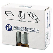 Inteplast Group Low-Density Commercial Can Liners, 30 gal, 0.58 mil, 30" x 36", Clear, Interleaved Roll, 25 Bags/Roll, 10 Rolls/Carton (SL3036HVN)