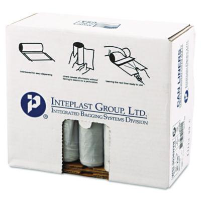 Inteplast Group Low-Density Commercial Can Liners, 30 gal, 0.58 mil, 30" x 36", Clear, Interleaved Roll, 25 Bags/Roll, 10 Rolls/Carton (SL3036HVN)