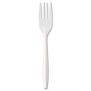 GEN Medium-Weight Cutlery, Fork, White, 1000/carton (GENPPFK)
