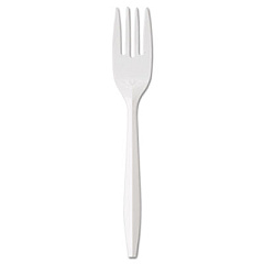 GEN Medium-Weight Cutlery, Fork, White, 1000/carton (GENPPFK)
