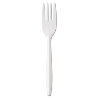 GEN Medium-Weight Cutlery, Fork, White, 1000/carton (GENPPFK)