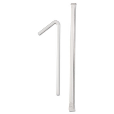 Dixie Wrapped Flex Straws, 7.75", Polypropylene, White, 10,000/Carton (FXW7)