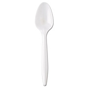 GEN Wrapped Cutlery, 5 7/8" Teaspoon, Mediumweight, Polypropylene, White, 1,000/Carton (GENMWSIW)