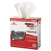 Brawny Professional Medium Duty Scrim Reinforced Wipers, 4-Ply, 9.25 x 16.69, Unscented, White, 166/Box, 5 Boxes/Carton (2905003)