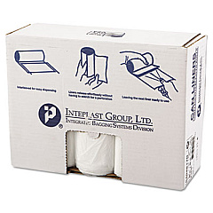 Inteplast Group High-Density Commercial Can Liners, 45 gal, 17 mic, 40" x 48", Clear, Interleaved Roll, 25 Bags/Roll, 10 Rolls/Carton (S404817N)