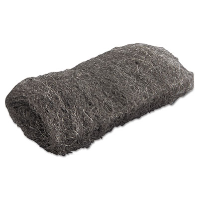 GMT Industrial-Quality Steel Wool Hand Pads, #1 Medium, Steel Gray, 16 Pads/Sleeve, 12 Sleeves/Carton (117004)