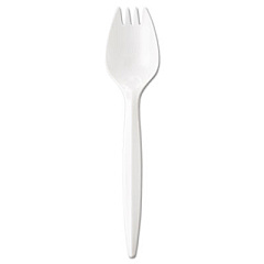 GEN WRAPPED CUTLERY, 5,75" SPORK, MEDIUMWEIGHT, POLYPROPYLENE, WHITE, 1,000/CARTON (GENMWSPKIW)