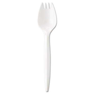 GEN WRAPPED CUTLERY, 5,75" SPORK, MEDIUMWEIGHT, POLYPROPYLENE, WHITE, 1,000/CARTON (GENMWSPKIW)