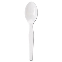 Dixie Individually Wrapped Mediumweight Polystyrene Cutlery, Spoon, Plastic, White, 1,000/Carton (TM23C7)