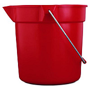 Rubbermaid Commercial BRUTE Round Utility Pail, 10 qt, Plastic, Red, 10.5" dia (2963RED)