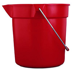 Rubbermaid Commercial BRUTE Round Utility Pail, 10 qt, Plastic, Red, 10.5" dia (2963RED)