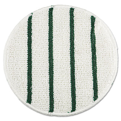 Rubbermaid Commercial Low Profile Scrub-Strip Carpet Bonnet, 21" Diameter, White/Green (P271)