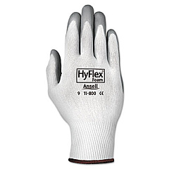 AnsellPro HyFlex Foam Gloves, White/Gray, Size 9, 12 Pairs (118009)