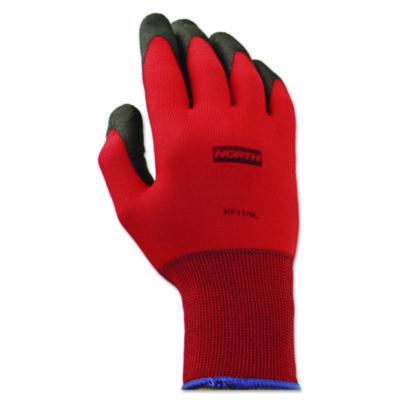 North Safety NorthFlex Red Foamed PVC Gloves, EN388: 4131, 10" Long, Large (Size 9), Red/Black, 12 Pairs (NF119L)