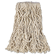 Rubbermaid Commercial Non-Launderable Economy Cut-End Cotton Wet Mop Head, 16 oz, 1" Band, White, 12/Carton (V116)