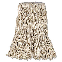 Rubbermaid Commercial Non-Launderable Economy Cut-End Cotton Wet Mop Head, 16 oz, 1" Band, White, 12/Carton (V116)