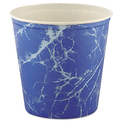 Dart Double Wrapped Paper Bucket, Waxed, Blue Marble, 165oz, 100/carton (10T3M)
