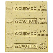 Rubbermaid Commercial Over-the-Spill Pad, Caution Wet Floor, 16 oz, 16.5 x 20, 22 Sheets/Pad (4252YEL)