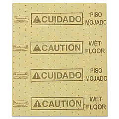 Rubbermaid Commercial Over-the-Spill Pad, Caution Wet Floor, 16 oz, 16.5 x 20, 22 Sheets/Pad (4252YEL)