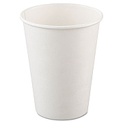 SOLO Single-Sided Poly Paper Hot Cups, 12 oz, White, 50/Bag, 20 Bags/Carton (412WN)