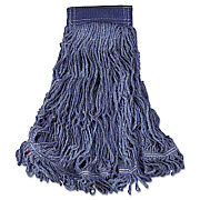 Rubbermaid Commercial Swinger Loop Wet Mop Head, X-Large, Cotton/Synthetic, Blue, 6/Carton (C154BLU)