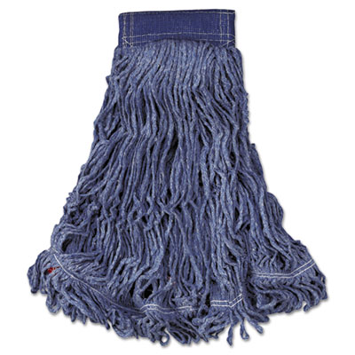 Rubbermaid Commercial Swinger Loop Wet Mop Head, X-Large, Cotton/Synthetic, Blue, 6/Carton (C154BLU)