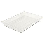 Rubbermaid Commercial Food/Tote Boxes, 5 gal, 26 x 18 x 3.5, Clear, Plastic (3306CLE)