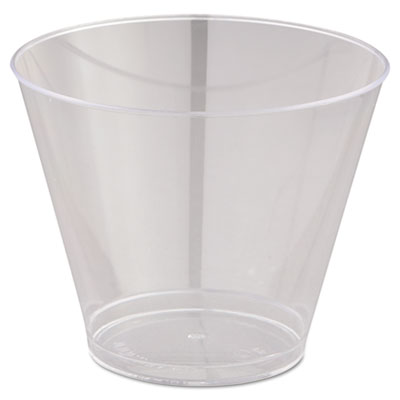 WNA Comet Smooth Wall Tumblers, Squat, 9 oz, Plastic, Clear, 25/Pack, 20 Packs/Carton (T9S)