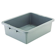 Rubbermaid Commercial Bus/Utility Box, 7.13 gal, 21.5" x 17.13" x 7", Gray (3351GRA)
