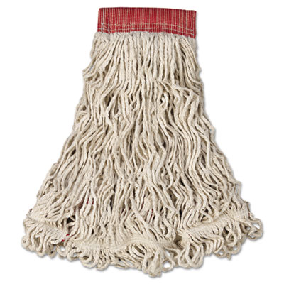 Rubbermaid Commercial Swinger Loop Wet Mop Head, Large, Cotton/Synthetic, White, 6/Carton (C153WHI)