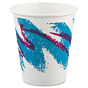 Dart Jazz Paper Hot Cups, 6 oz, White/Green/Purple, 50/Bag, 20 Bags/Carton (376JZJ)