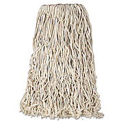 Rubbermaid Commercial Non-Launderable Premium Cut-End Cotton Wet Mop Head, 24 oz, White, 1" White Band, 12/Carton (F11812)