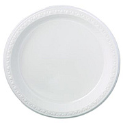 Chinet Heavyweight Plastic Plates, 9" dia, White, 125/Pack, 4 Packs/Carton (81209)