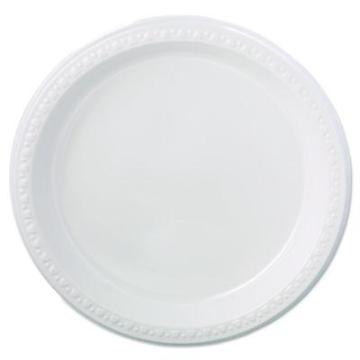 Chinet Heavyweight Plastic Plates, 9" dia, White, 125/Pack, 4 Packs/Carton (81209)