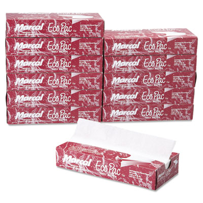 Marcal Eco-Pac Interfolded Dry Wax Paper, 12 x 10.75, White, 500/Pack, 12 Packs/Carton (5293)