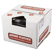 Jaguar Plastics REPRO LOW-DENSITY CAN LINERS, 60 GAL, 1.5 MIL, 38" X 58", BLACK, 100/CARTON (JAGR3858H)