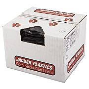 Jaguar Plastics REPRO LOW-DENSITY CAN LINERS, 45 GAL, 2 MIL, 40" X 46", BLACK, 100/CARTON (JAGR4046HH)