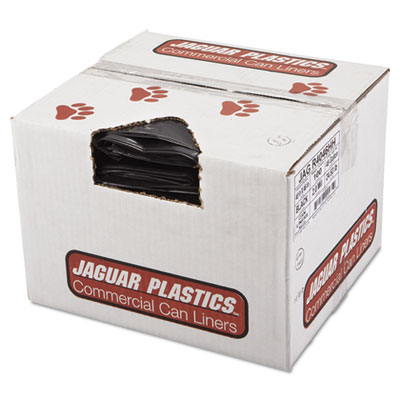 Jaguar Plastics REPRO LOW-DENSITY CAN LINERS, 45 GAL, 2 MIL, 40" X 46", BLACK, 100/CARTON (JAGR4046HH)