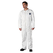 DuPont Tyvek Coveralls, Open Wrist/Ankle, HD Polyethylene, White, X-Large, 25/Carton (TY120SXL)