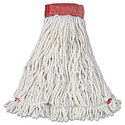 Rubbermaid Commercial Web Foot Wet Mop Head, Shrinkless, Cotton/Synthetic, Large, White,  6/Carton (A253WHI)