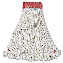 Rubbermaid Commercial Web Foot Wet Mop Head, Shrinkless, Cotton/Synthetic, Large, White,  6/Carton (A253WHI)