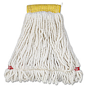 Rubbermaid Commercial Web Foot Wet Mop Head, Shrinkless, Cotton/synthetic, White, Small, 6/carton (A251WHI)