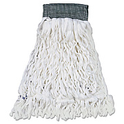 Rubbermaid Commercial Clean Room Maintenance Mop Head, Rayon, Loop-End, Medium, White, 12/Carton (T300)