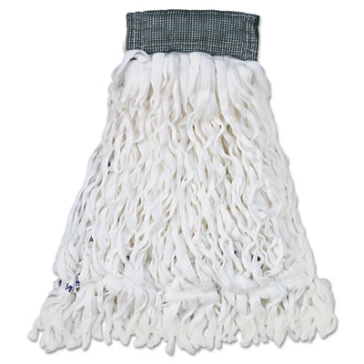 Rubbermaid Commercial Clean Room Maintenance Mop Head, Rayon, Loop-End, Medium, White, 12/Carton (T300)