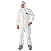 DuPont Tyvek Elastic-Cuff Hooded Coveralls w/Boots, White, 2X-Large, 25/Carton (TY122S2XL)
