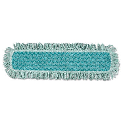 Rubbermaid Commercial HYGEN HYGEN Microfiber Fringed Dust Mop Pad, 24w x 9d, Green (Q42600GR00)