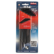 Eklind Long-Arm Hex-L Key, 13-Piece Set, Sae, Chrome-Nickel Steel (10213)